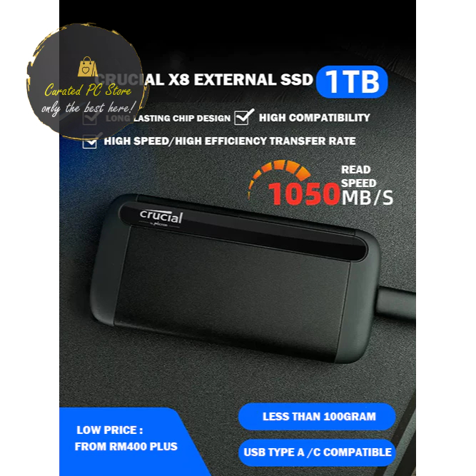 Usb C Crucial X8 Portable Ssd 500gb Crucial 500GB X8