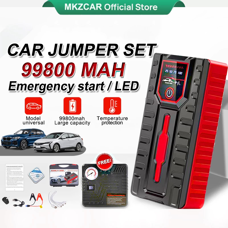 MKZCAR 99800mAh Car Jumper Powerbank Set Kereta Emergency Power Supply