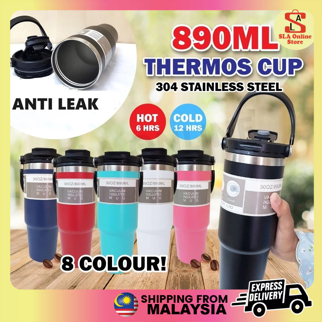 【890ML】 Large Capacity Stainless Steel Thermos Tumbler Mug Vacuum Cup ...