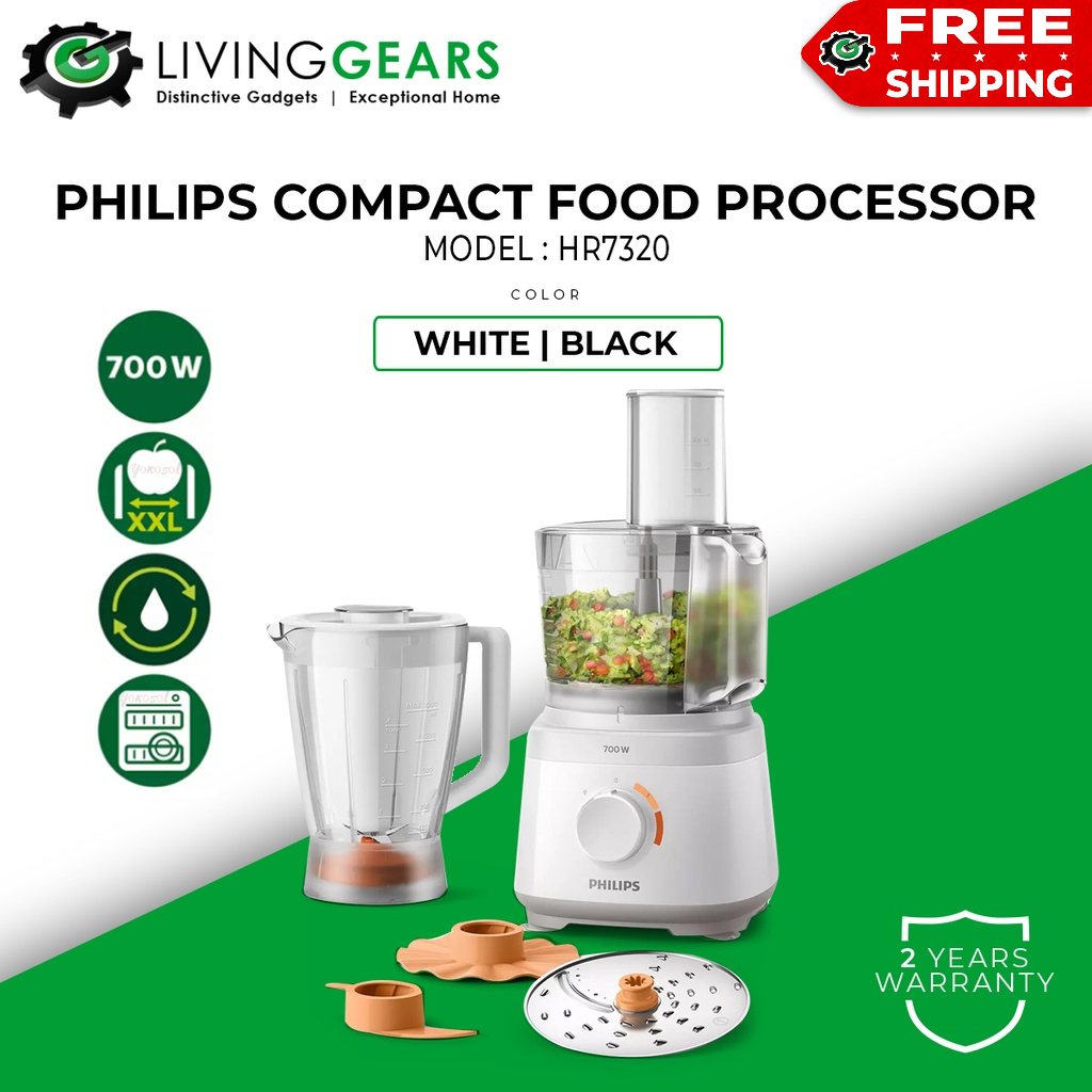 Philips Food Processor Random Colour (700W/2.1L) HR7320 / HR7520