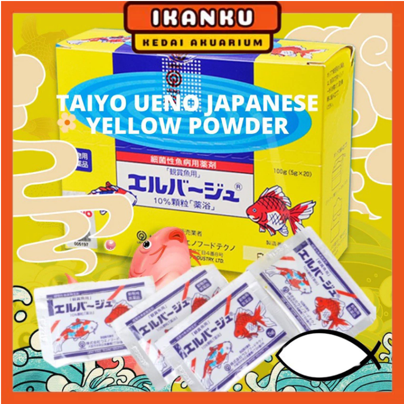 Japan Yellow Powder TAIYO UENO 5g 100% Original fish medicine Ubat ...