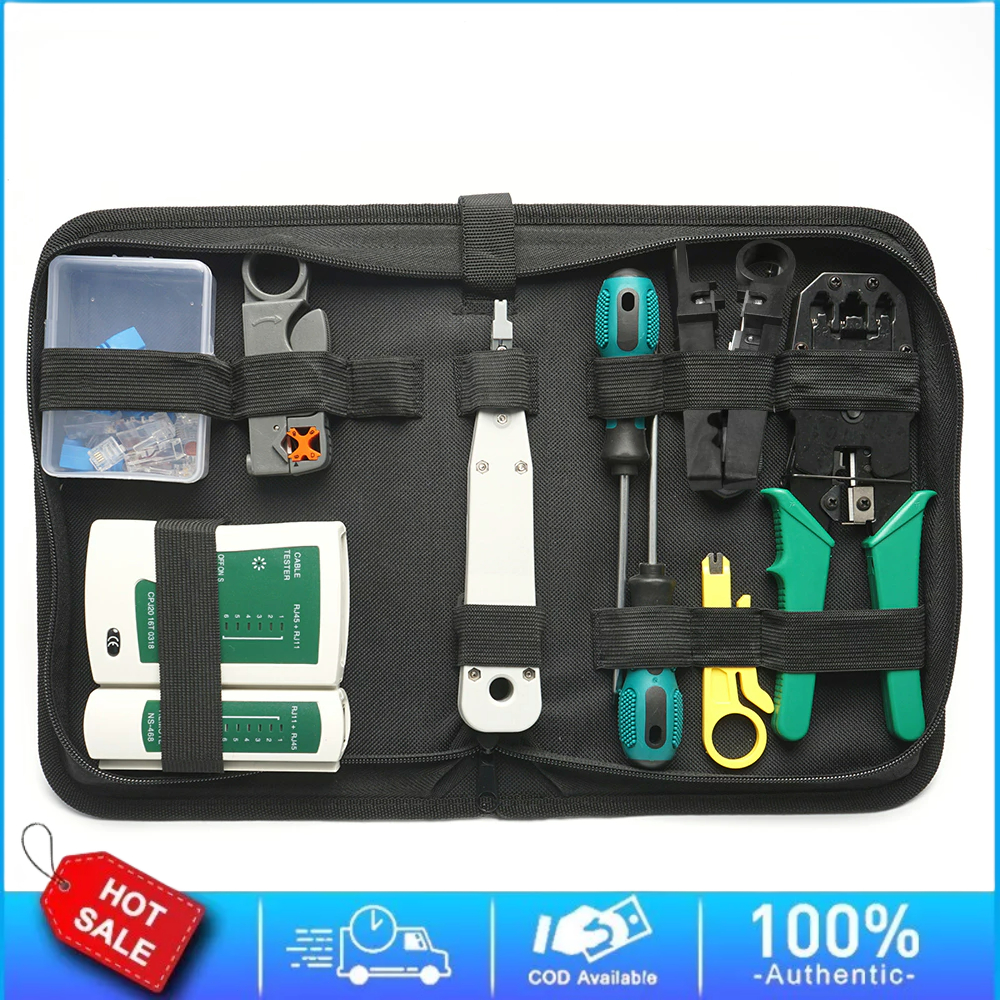 🔥Ready Stock 🔥14pcs Network Tester Repair Tool Kits Lan Tester RJ45 ...