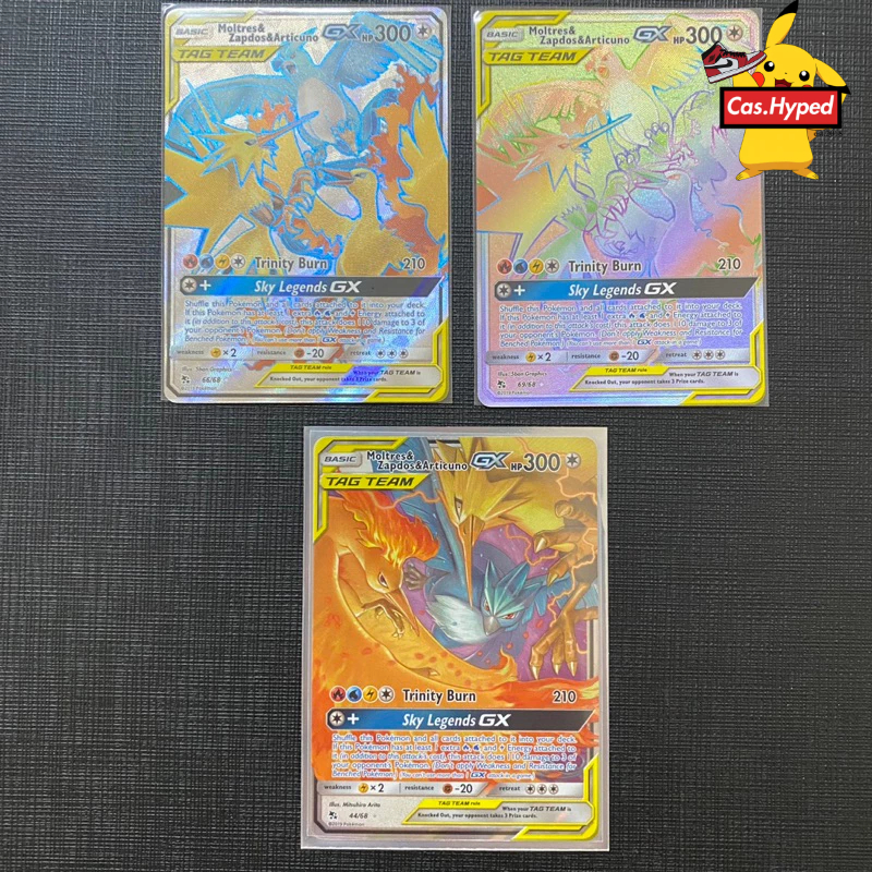 Moltres And Zapdos And Articuno Gx Hidden Fates Pokemon Cards Original Shopee Malaysia 