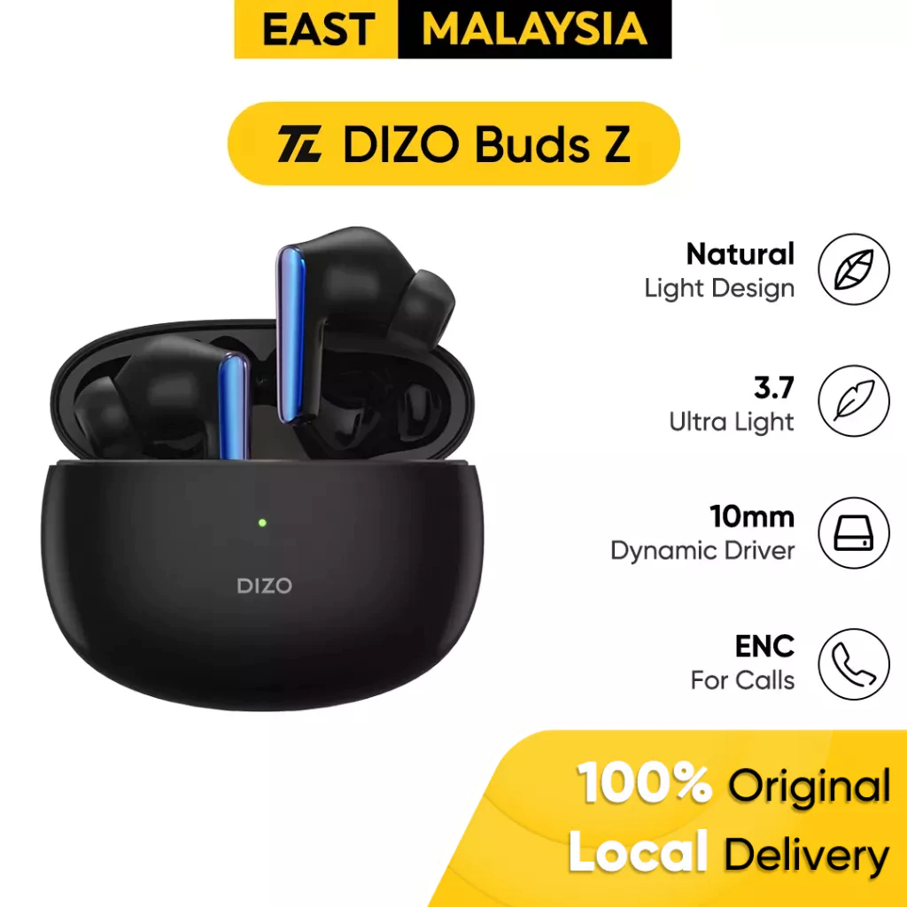 realme DIZO Buds Z Wireless tws Headsets Super Low Latency Bluetooth  Earphones (88ms TWS) ENC for Calls