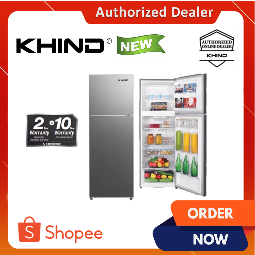 Khind 2 Door Refrigerator 356L RF350/ 216L RF200 / No Frost | Shopee ...