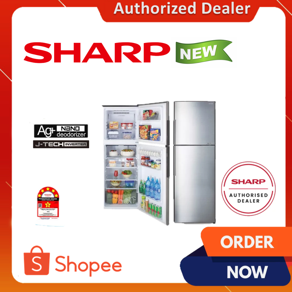 ** FREE SHIPPING ** Sharp 400L Two Door Inverter Fridge