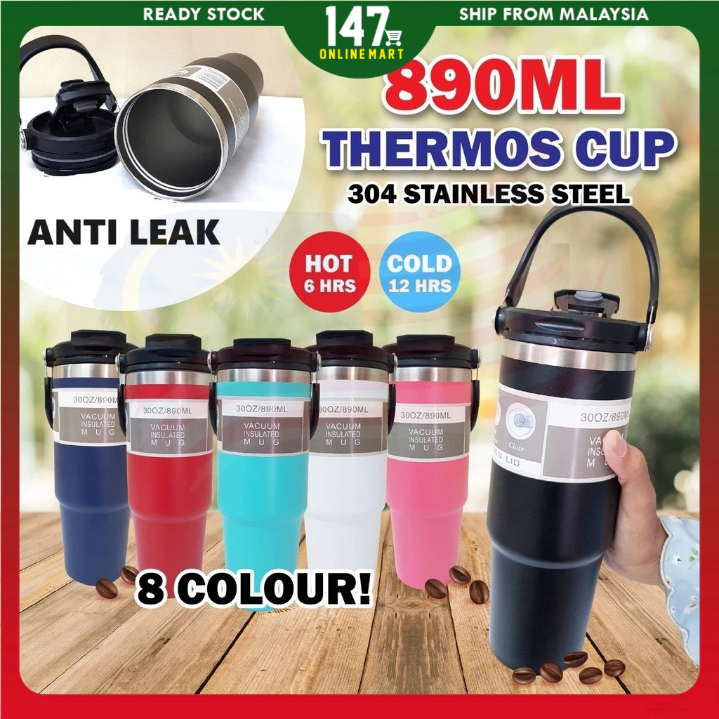 Pink Insulated Stainless Steel Tumbler 890ml