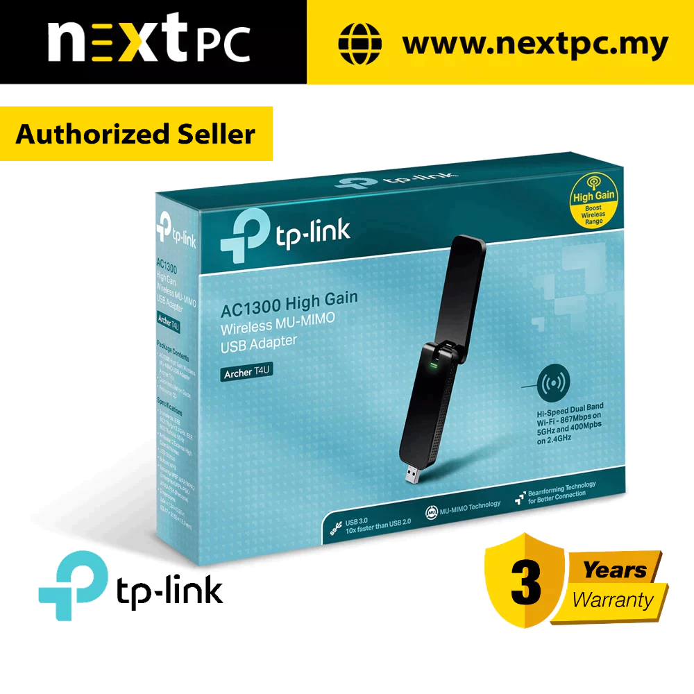 [Ready Stock] TP-LINK Archer T4U AC1300 High Gain Wireless MU-MIMO Dual ...