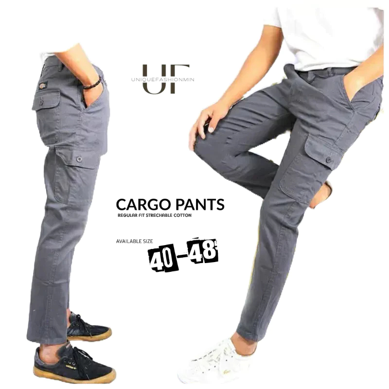 Plus size 40 to 48]Cargo Pants Men Big Size Seluar Cargo Lelaki Normal Fit  Seluar Cargo 6Pocket Ready stock 🔥40-48😍