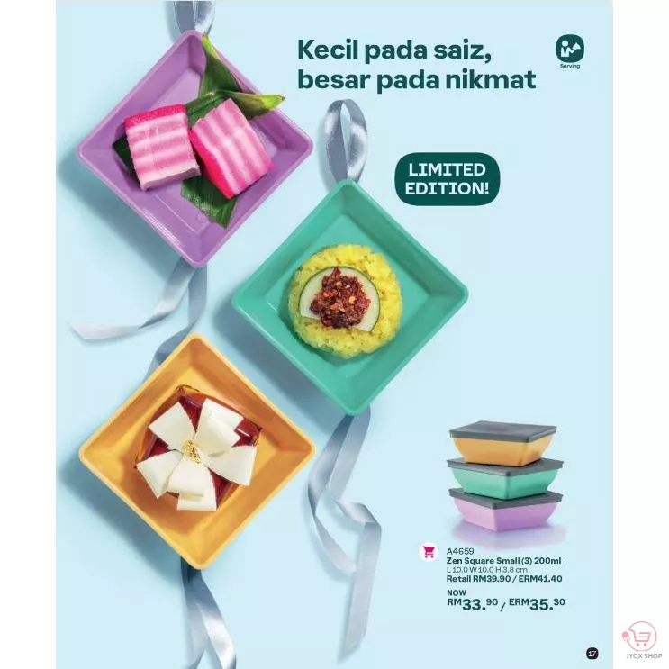 Tupperware Zen Square Small (3) 200ml | Shopee Malaysia