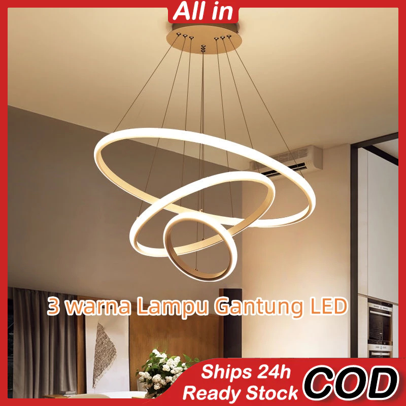 Modern 3 Ring LED Dining Pendant Light Ceiling Light Led Lighting Lampu ...