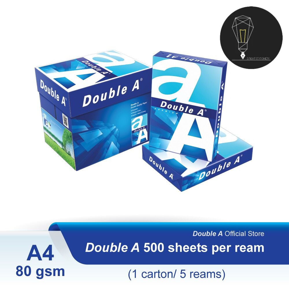 DOUBLE A PREMIUM A4 COPY PAPER 80GSM 500SHEET / DOUBLE A EVERDAY A4 ...