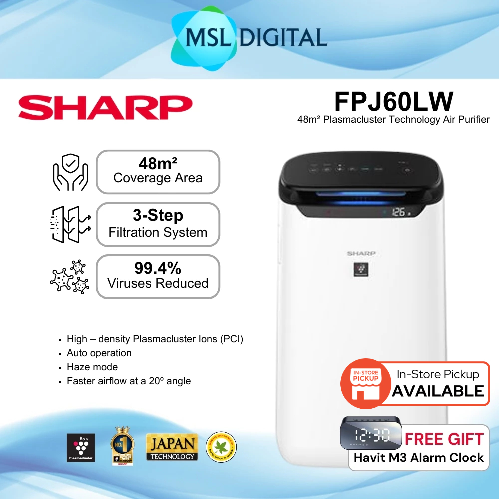 Sharp air on sale purifier fpj60lw