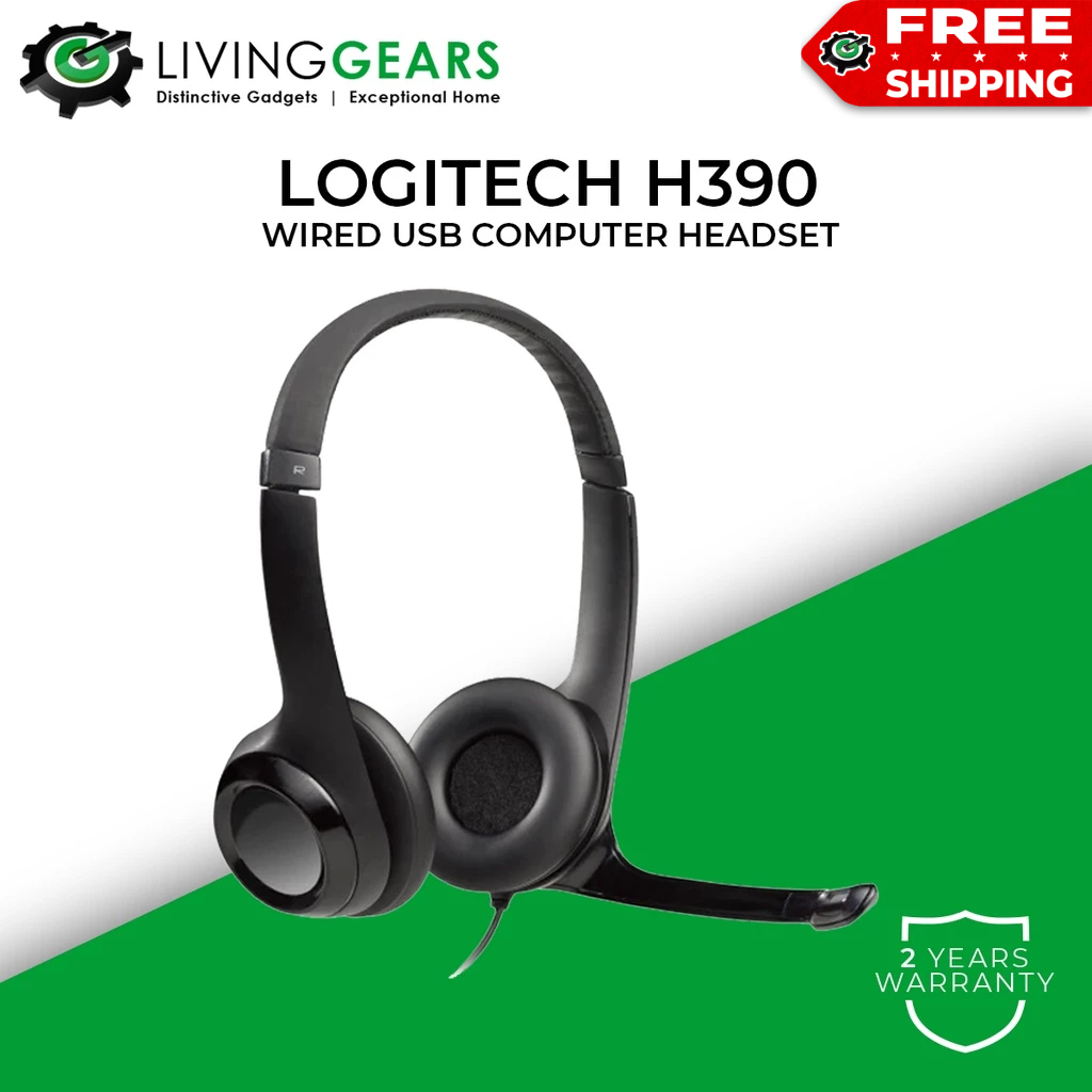 Logitech H390 USB Computer Headset (981000014) with USB Connection, In