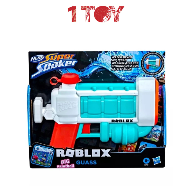 Nerf Super Soaker Roblox BIG Paintball: Guass – Pistola Ad Acqua Con Codice Oggetto Virtuale, Per Bambini 8+