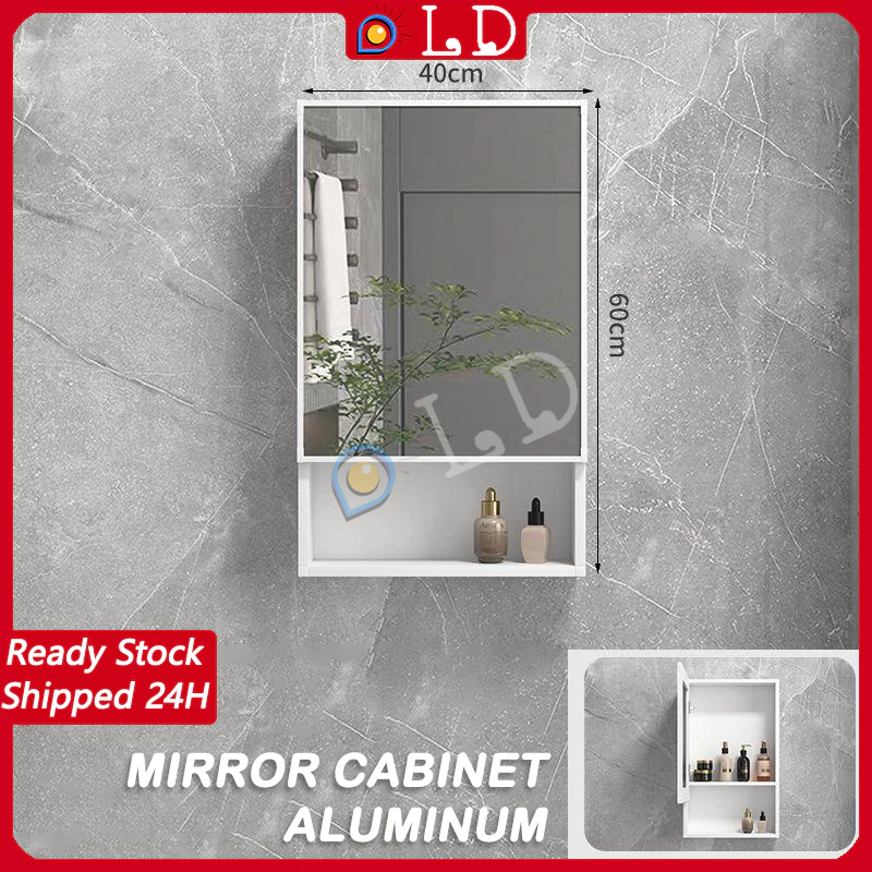 Aluminum Mirror Wall Mounted Storage Separate Bathroom