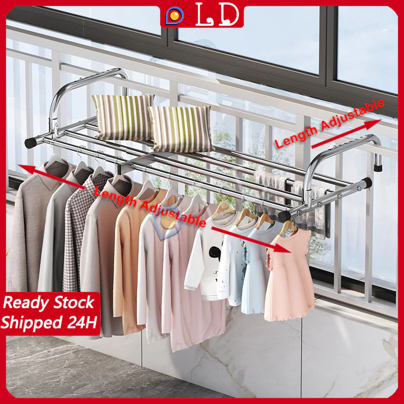 Stainless Steel Foldable Towel Balcony Hostel Laundry Cloth Drying ...