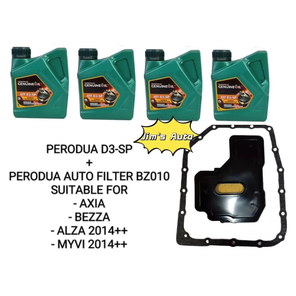 PERODUA ATF D3-SP NEW PACKING 4 BOTTLES + AUTO FILTER BZ010 97503 AXIA ...
