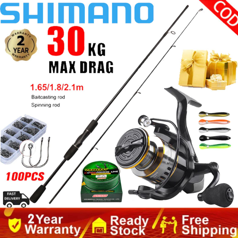 Shimano Rod Fishing Set Combo Reel Spinning Rod Joran Pancing 1 Set ...