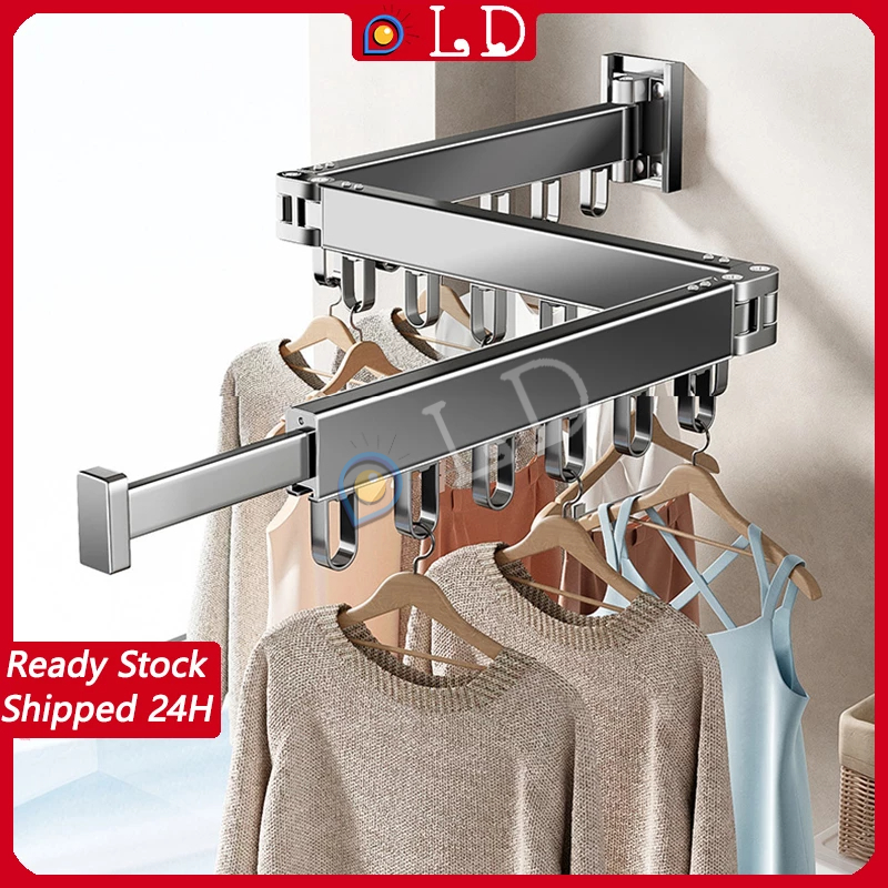 Aluminum Alloy Drying Rack Outdoor Balcony Folding Drying Rack Free