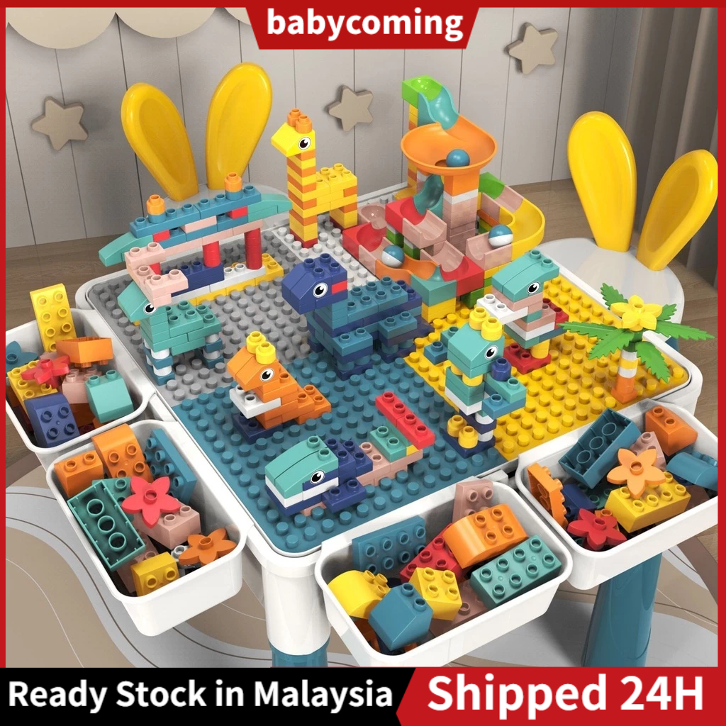 【24H】Multifunctional Building Block Table Free Chair for Kids Building ...