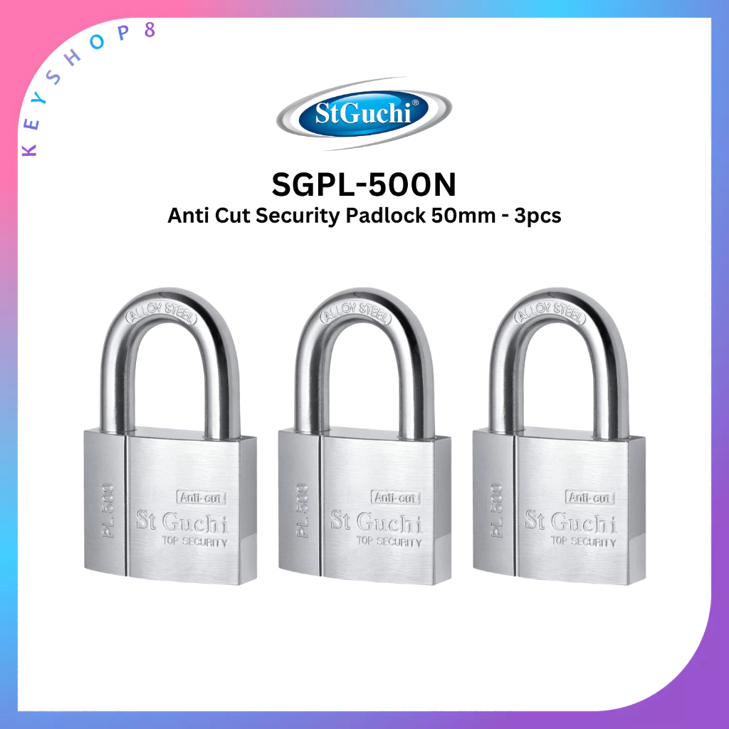 St Guchi Anti Cut Security Padlock PL500N 50MM 3 pcs | Shopee Malaysia