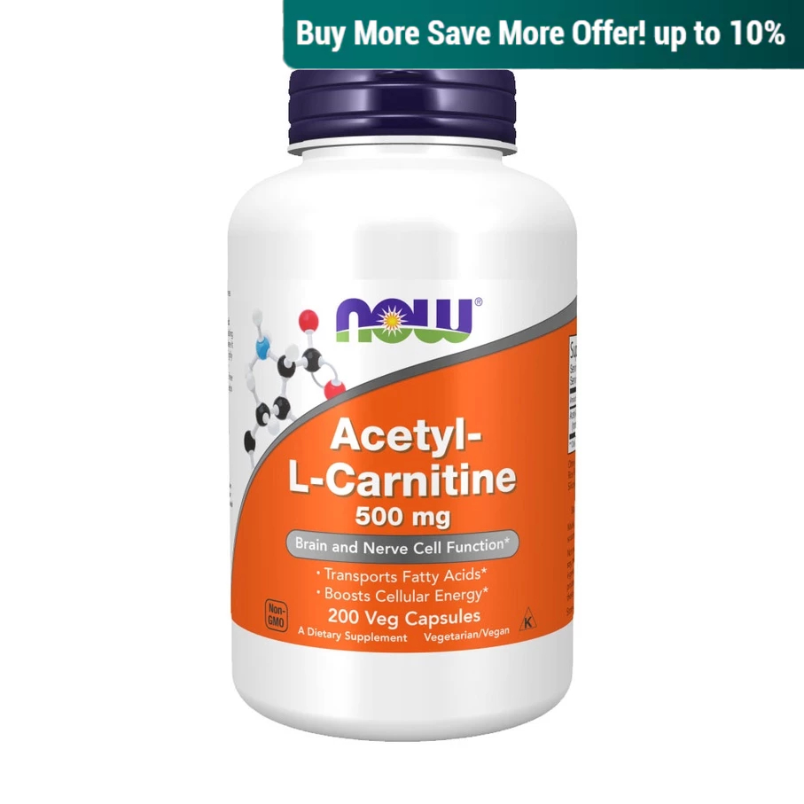 plix acv l carnitine Now Foods, Acetyl-L Carnitine, 500 mg, 200 Veg Capsules