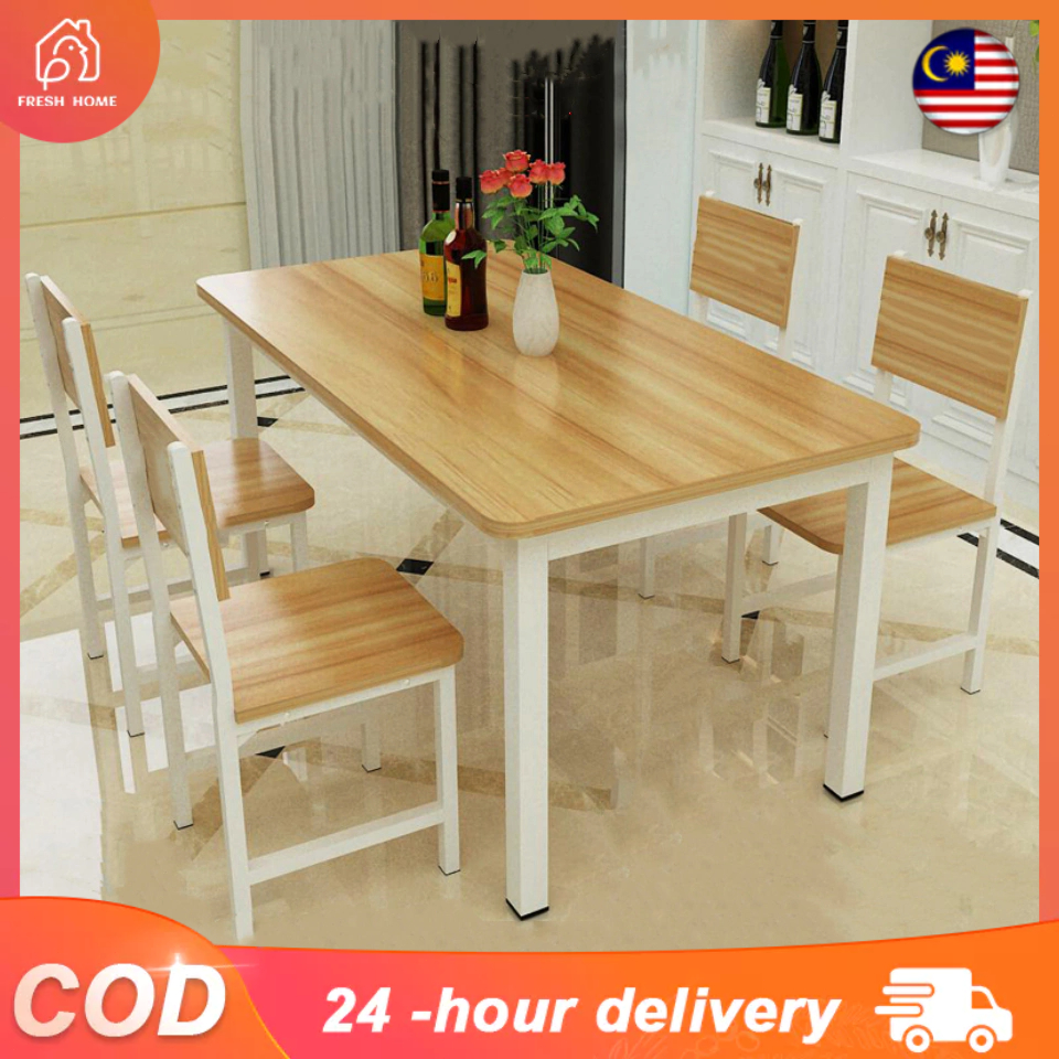 Modern Cheapest Dining Chair and Table (1+4) Set meja makan Dining