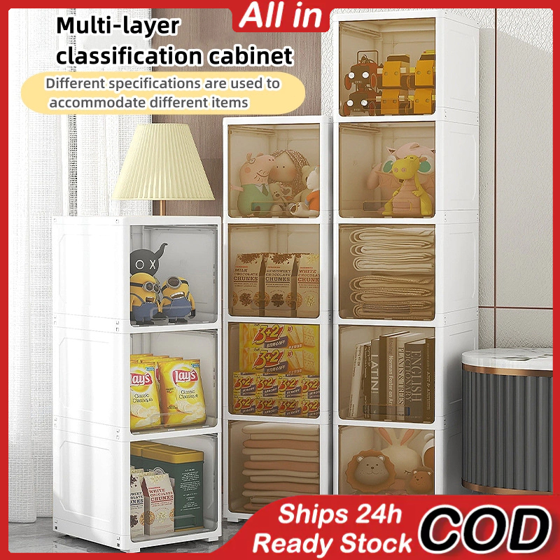 Storage Cabinet Large Space Transparent Almari Baju Plastik Cabinet ...