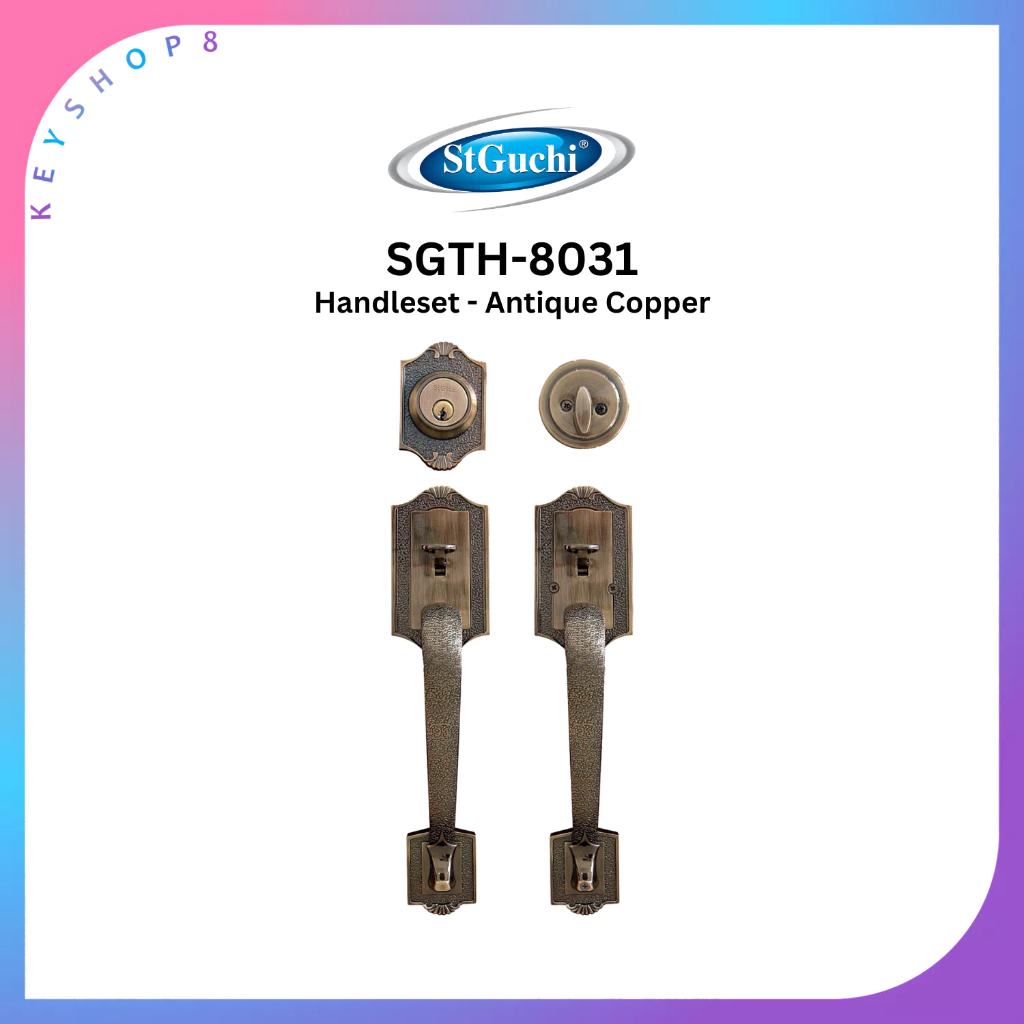 ST GUCHI AC DOUBLE HANDLE SET GRIPSET MAIN DOOR LOCK SGTH 8031 | Shopee ...