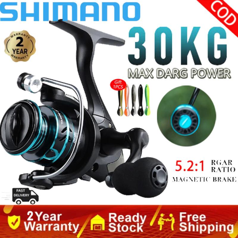 2024 New SHIMANO Reel Spinning Mesin Pancing Diagonal Spool 5.2:1 Speed  Ratio 15KG Braked Full Metal Fishing Reel