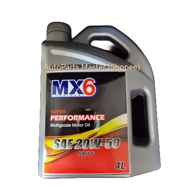 MX6 Lubricant Super Performace Multigrade Engine Oil 20W50 (4L) Minyak ...