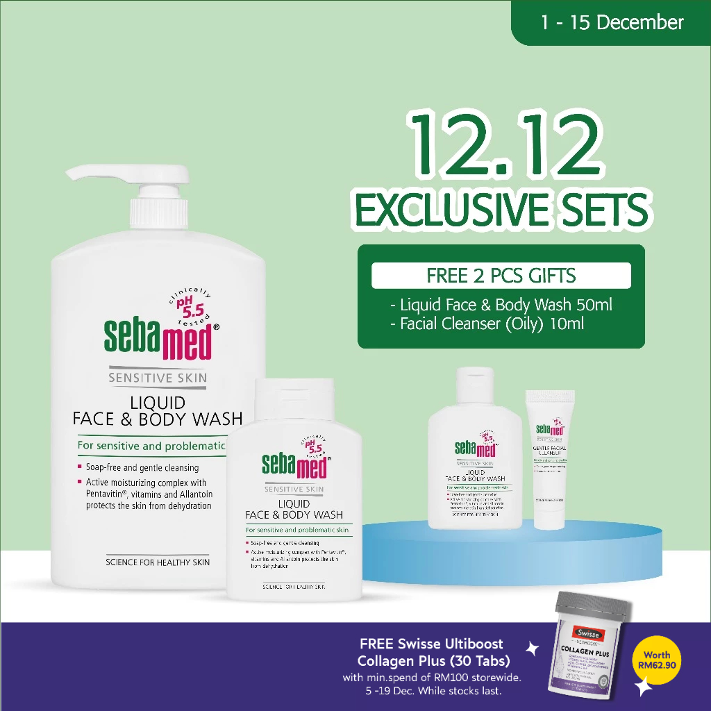 Sebamed Liquid Face And Body Wash 1000ml [foc Liquid Face And Body Wash 200ml] Shopee Malaysia