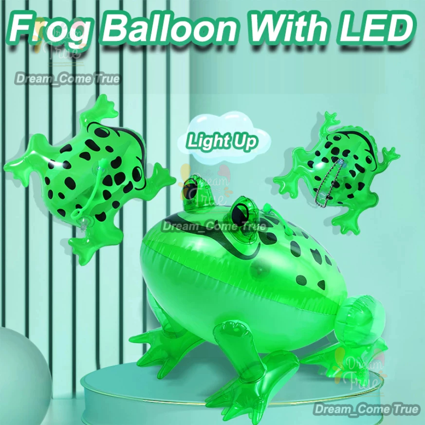 Inflatable Shining Eyes Cartoon Frog Pink Yellow Green Frogs Children ...