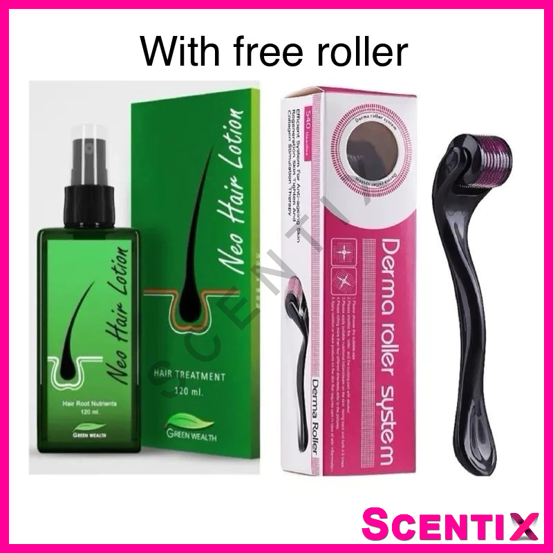 Neo Hair Lotion 💯original Neo Hair Lotion 120ml + With Free Roller