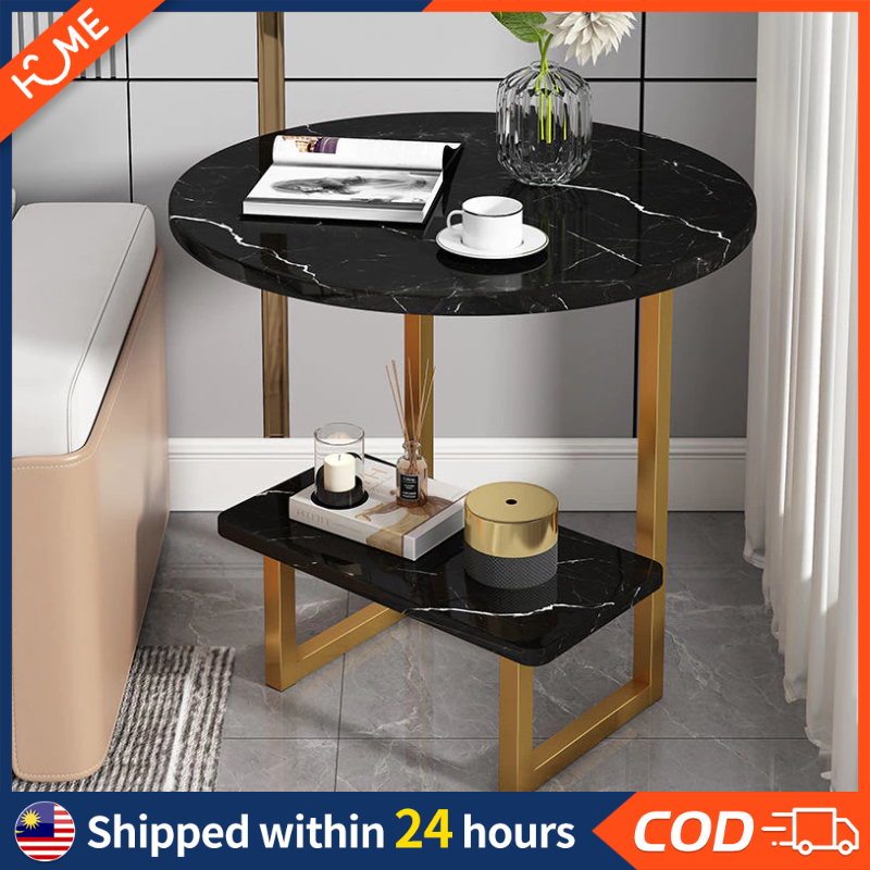 Meja Kopi Coffee Table Double storage Small Coffee Table Corner Sofa Side Table Small Round