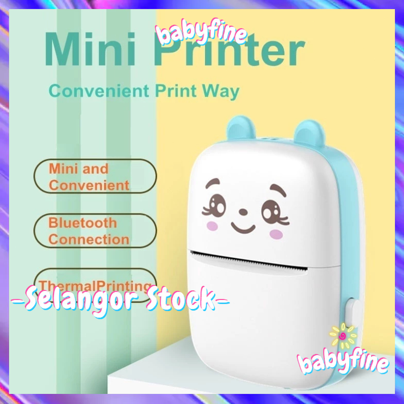 Mini Portable Thermal Printer Mobile Printer Photo Printer Home Phone ...