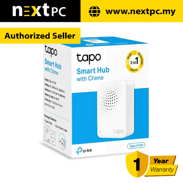 Ready Stock] TP-LINK Tapo H100 Tapo Smart IoT Hub with Chime / 1 Year  Warranty