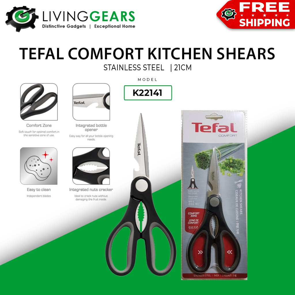 Tefal Comfort Kitchen Shears 21cm / Jamie Oliver Kitchen Scissors ...