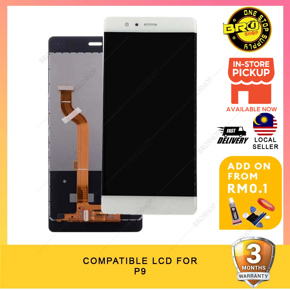 BROSHOP Compatible Lcd For P9 Touch Screen Digitizer Skrin Glass ...