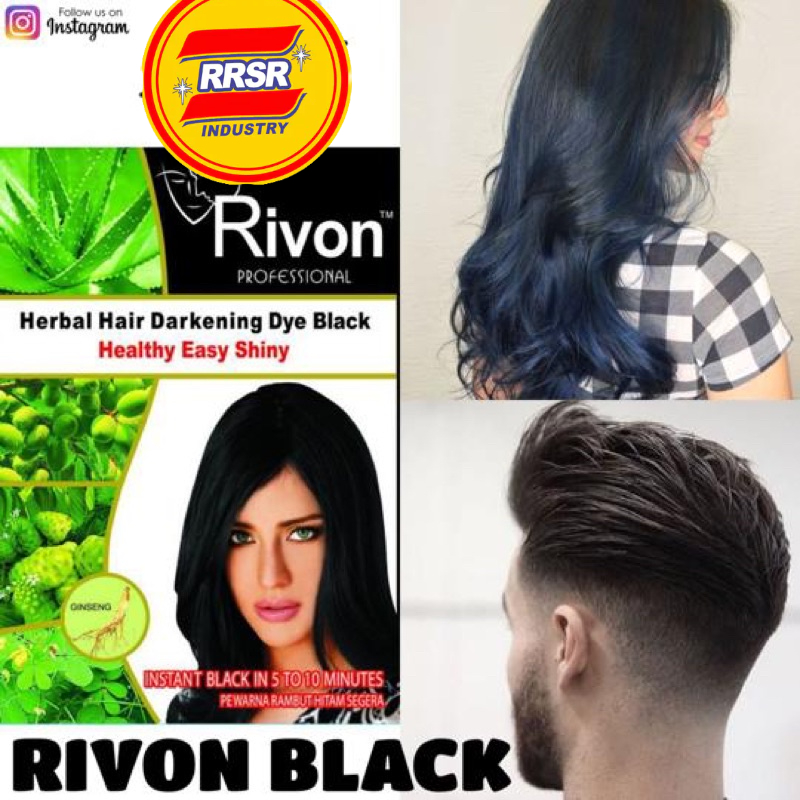 Rivon Hair Darkening Dye - Black ( Inai Rambut) | Shopee Malaysia