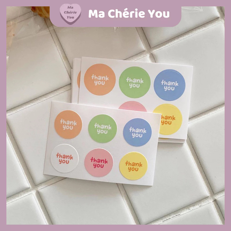 Thank You Colourful Round Stickers Labels Stickers Gift Package ...