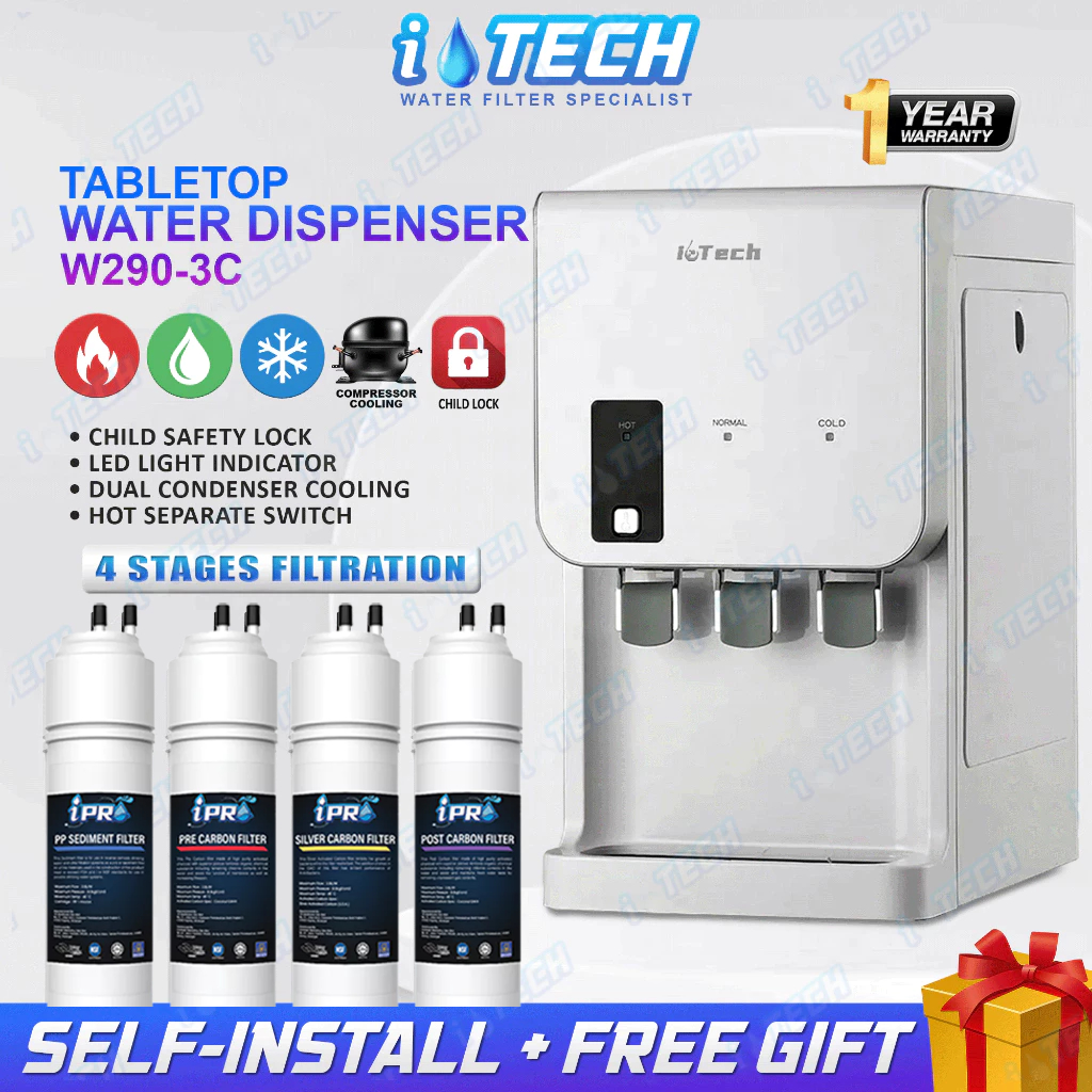 I-TECH Hot Normal Cold Desktop Water Dispenser Penapis Air W290-3C ...