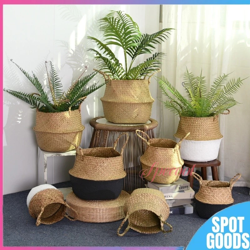 Specool-Pokok Bunga Rotan Rattan Plant Pot Flower Plant Grass Basket ...