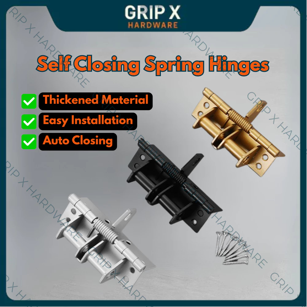 GRIP X Self Closing Spring Hinges Automatic Door Closer Aluminum Alloy ...