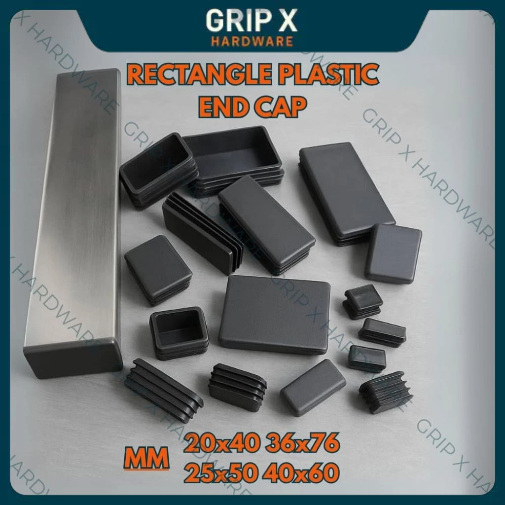 GRIP X Rectangle Hollow Plastic Blanking End Cap Rectangle Inner Insert ...