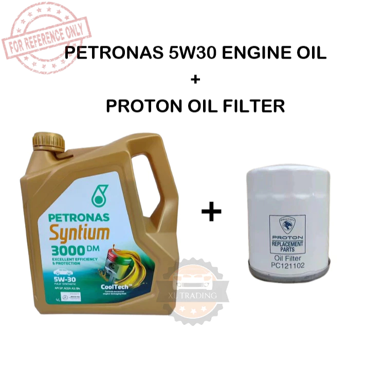 PETRONAS Syntium 3000 5W-30 Fully Synthetic Engine Oil (4L) + PROTON ...