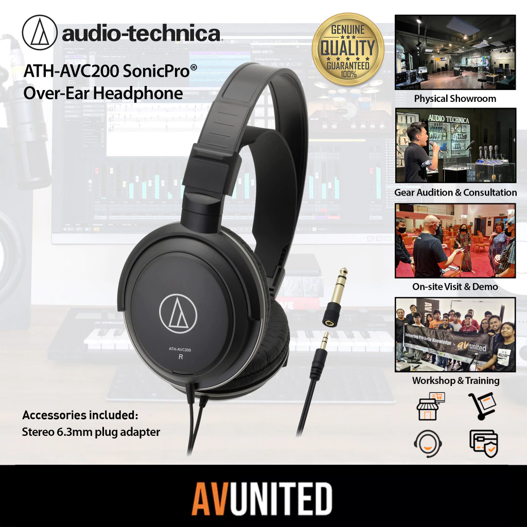 Audio-Technica ATH-AVC200 SonicPro Over-ear headphones | Shopee Malaysia