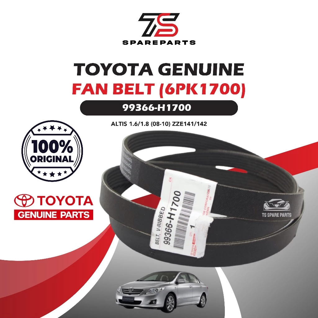 Toyota Fan Belt 99366-H1700 Altis ZZE141/142,ZNE10 (1pcs) Kipas Kereta ...