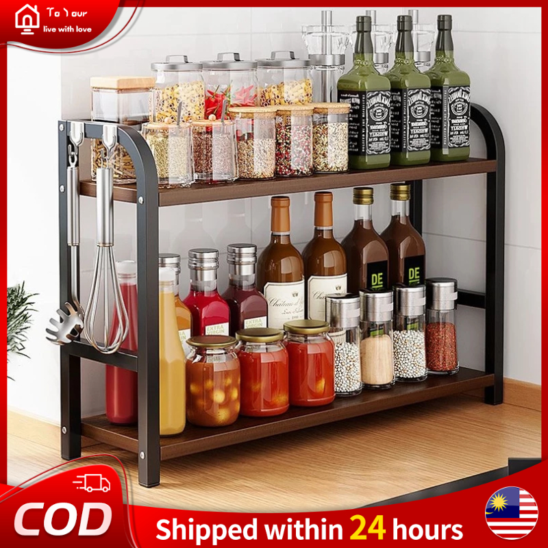 Multifunction Kitchen Spice Rack Seasoning Storage Rak Stainless Steel ...